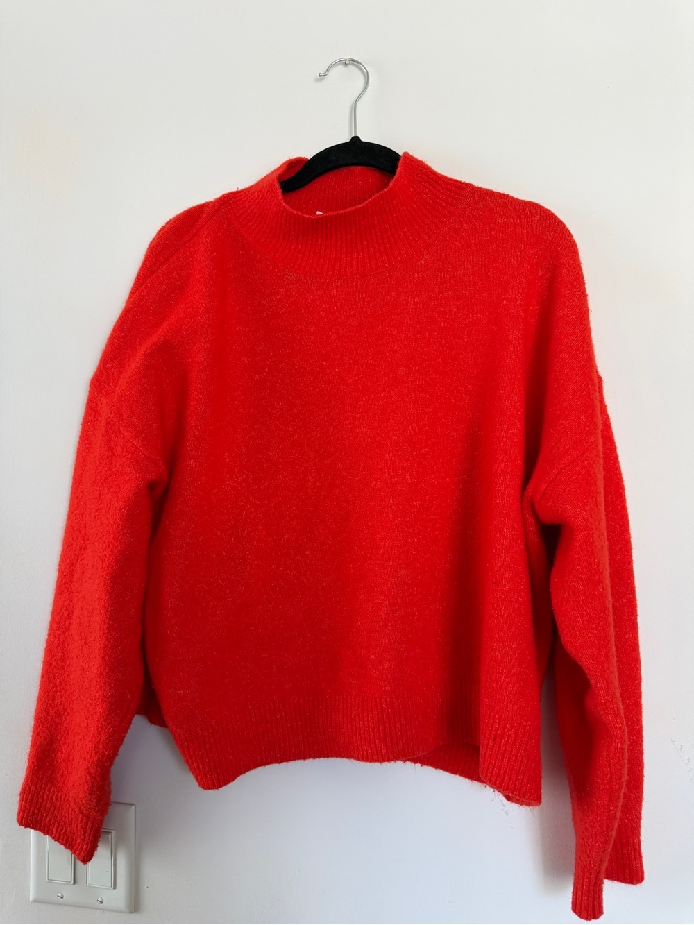 Orange Mock Neck Women's Sweater
